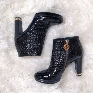 Tory Burch l Crocodile Print Patent Leather Bootie